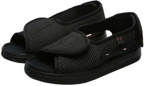 VHVYWY Zapatos para diabéticos para mujer, sandalias Edema, cómodas, ajustables, anchas, puntera abierta, zapatos de casa para ancianos para pies hinchados