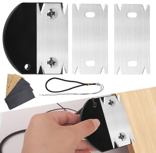 Recortadora de Bordes para Carpintería,Herramienta Manual para Madera con 6 Lijas 2 Cuchillas Reemplazables Cortadora Compacta y Precisa Canteadora Manual para Muebles, Chapas, Suelo Laminado