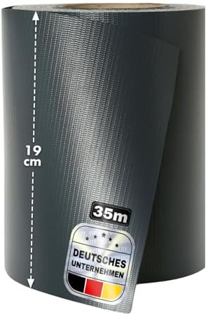 Tiras de protección visual de PVC, para valla de jardín o balcón, incluye 20 clips de fijación, adecuado para esteras individuales y dobles, 19 cm x 35 m, monocolor o con diseño, antracita