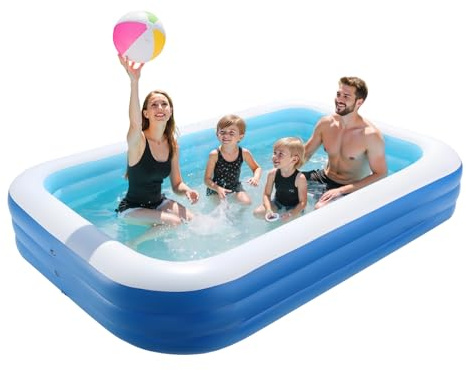 VEVOR Aufblasbarer Pool, 3000 x 1702 x 508 mm, Planschbecken, Schwimmbecken mit Reparaturflicken, Familienpool, Sommer-Wasserparty, Ideal für gemeinsamen Wasserspaß mit der ganzen Familie