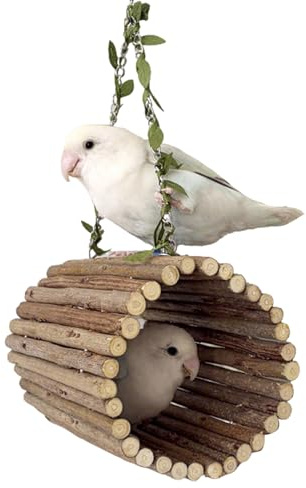 Columpios para Aves | de Madera Colgante - Juguetes para Cacatúas y Periquitos | para Enriquecimiento en Jaula Descanso Masticación Periquitos Cacatúas y Canarios