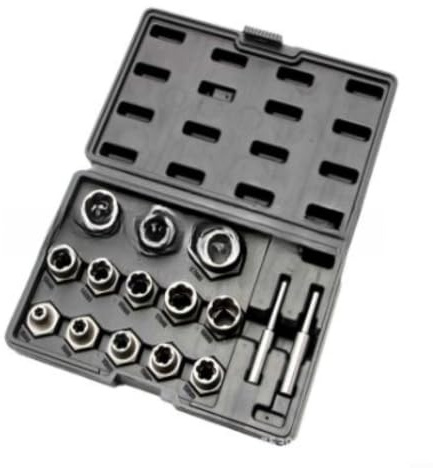 LumoCheefy Ensemble d'outils de dévissage chromé, 15 pièces avec 2 barres d'extension pour enlever les vis et écrous rouillés fixés des surfaces métalliques
