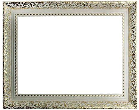 Barockrahmen weiß mit Gold verziert 469 BIA/ORO, Leerrahmen 30x40 cm