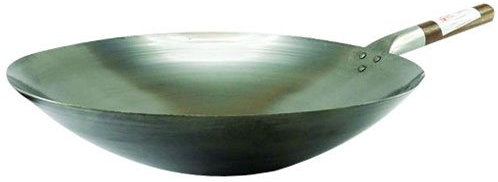 Hancock, wok di 40 cm, n. RBW16, di qualità commerciale, con base rotonda, in acciaio al carbonio