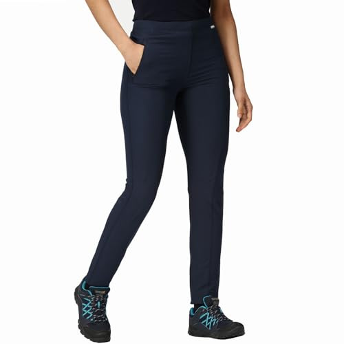 Regatta WomensPentre Stretch Isoflex Durable Water Repellent Part Elasticated Waist 2 Zipped Pockets Trousers - Perfect for Outdoors, Walking, Hiking & Camping Navy