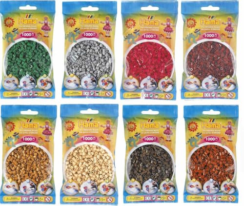 Ensembles de perles thermocollantes Hama midi 5MM en différentes versions - Marque : Hama - 15 pièces - Plastique - Ronde - Perles à repasser - Lot de 15 couleurs