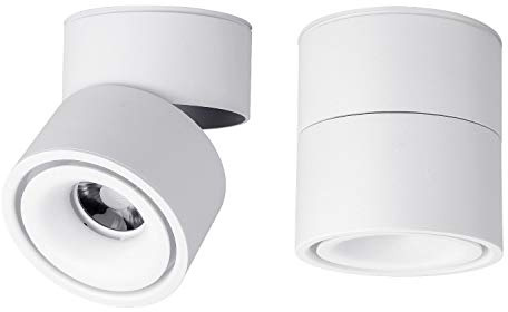 Vrnzau LED Ceiling Spotlight - Wall Light 360°Adjustable Ceiling Downlight COB Lighting LED Wall Lamp or Spot Light Cool White 6000K / Warm White 3000K (White, 6000K（Cold White）)