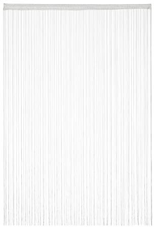 Relaxdays Rideau Fils, Lot de 3, Rideau de Porte ou fenêtre, 145 x 245, Rideau Spaghetti, pour Tringle, Peut être Raccourci, Blanc