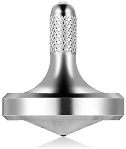 LOQATIDIS Edelstahl-Metallkreisel, Schleuderzeit über 8 Minuten, Tötungszeit Unterhaltung Dekompressions-Gyroskop-Spielzeug, einfache Arbeit lustiges Zappel-Spielzeug (L/Silber)