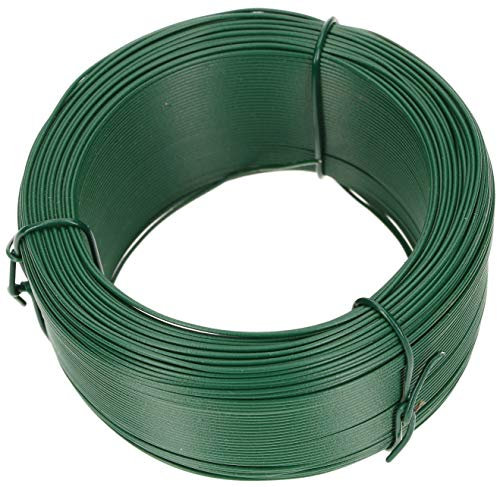 KOTARBAU® Fil de jardin, 0,7 x 100 m, avec revêtement en PVC, vert, pour plantes, bricolage, nouage, clôture, galvanisé