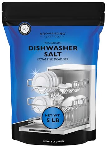 Aromasong Sel de lave-vaisselle – Agent adoucissant d'eau 100 % naturel pour une vaisselle plus propre et une réactivation de la machine à laver – Fabriqué en gros sel pur de la mer Morte – Paquet de