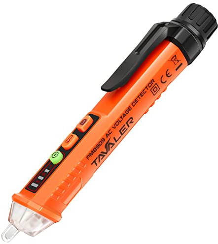 Berührungsloser Spannungsprüfer/Phasenprüfer, Tavaler Kontaktloser Stromprüfer Berührungslos AC 12V-1000V/48V-1000V Stromtester mit akustischer Summer, Taschenlampe und Lichtanzeige