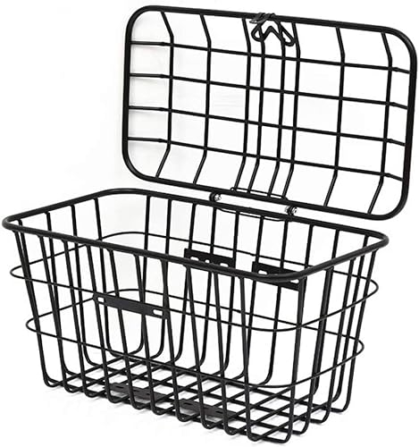 Amdieu Fahrrad Heckkorb, Mountainbike Fetthaltiger Rücksitz Korb große Kapazität Klappkapazität Autorkorb Korbkorb Elektrofahrzeugkorb Korb Fahrradkorb (Color : Black, Size : 50CMX28CMX28CM)