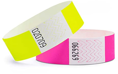 linie zwo ®, Confezione da 1000 Braccialetti di identificazione 19 mm, Giallo Neon (500 pezzi) + Rosa Neon (500 pezzi)