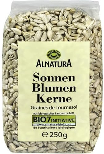 ALNATURA - Graines de tournesol bio riches en nutriments - Sachet de 250g pour une alimentation saine et équilibrée - Idéal pour vos recettes salées et sucrées - Lot De 4 - Vendu Par Lot