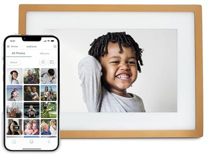 Skylight Digital Picture Frame - WiFi Enabled with Load from Phone Capability, Touch Screen Digital Photo Frame Display - Customizable Gift for Friends and Family - 10 Inch Gold