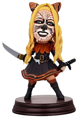 mydedor Halloween Wackelkopf Dekoration: Benutzerdefinierte Halloween Wackelkopf Spielzeug, Frau mit zwei Klingen Handgemachte Skulptur Wackelkopf, Halloween Party Auto Büro Heimdekoration