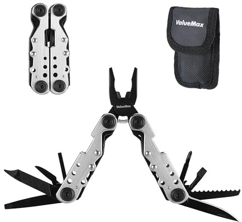 ValueMax Alicates Multiusos, Mini Navaja Multiusos, Multiherramienta 13 en 1, Herramienta Multifunción con Alicates, Cuchillo, Camping Accesorios, Multiherramienta para Reparación, Senderismo