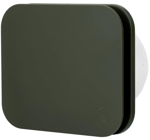 Turbionaire Trend 100 SDSG – Fläkt För Badrum Och Kök, Vägg/Takmontering, Frontpanel Dark Sage Gray, 100 mm, 85 m³/h, 35 Pa, Tyst 33 dB, Backventil, IPX4, 3 Års Garanti