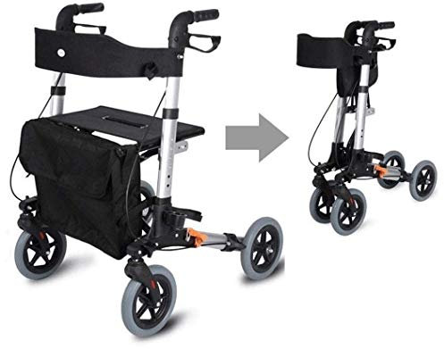 Déambulateur Pliable Déambulateur Déambulateur Déambulateur Pour Personnes Âgées Déambulateur Pliable Tout Terrain Avec Suspensions, Chariot De Marche Pour Personnes Âgées Chariot De Courses Étape Pa