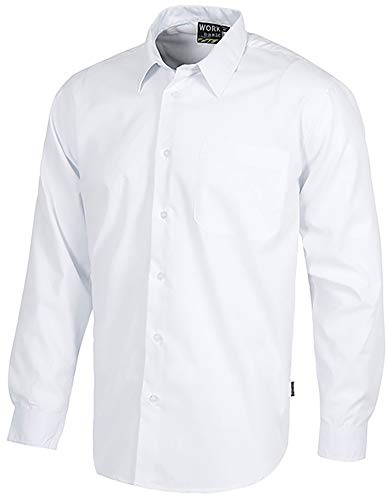WORKTEAM Camisa de Manga Larga con Cuello Clásico, Bolsillo de Pecho, Costuras Reforzadas y Cierre de Botones. Hombre