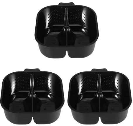 VILLCASE 3 Piezas Cuenco para Mezclar Tinte de Cabello Negro de Plástico con Base Antideslizante para Aplicación Precisa en Salones y Uso DIY