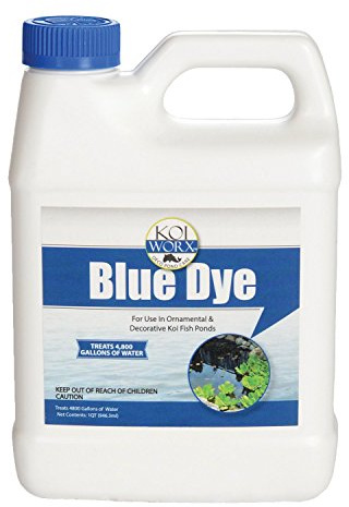 Sanco Industries Koiworx Blue Dye - Ornamental and Decorative Pond Dye, Water Features and Fountains, Safe for Koi - 1 Quart