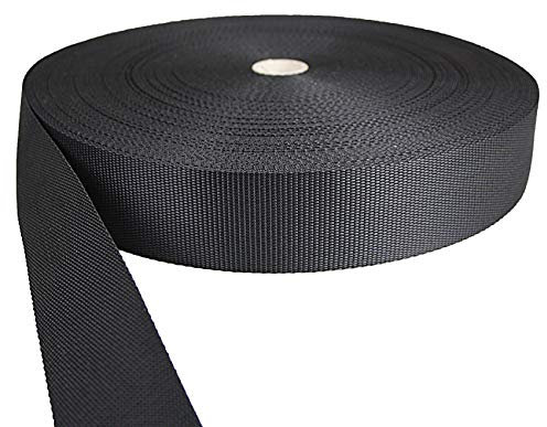 Cinghia in polipropilene nero, larghezza 50 mm, lunghezza 50 m, larghezza 5 cm