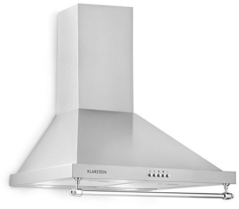 Klarstein Mb - Cappa Aspirante, Cappa Cucina a Parete, Aspirazione e Circolazione d'aria, Cappa con 3 Livelli, 610 m³/h, Filtro in Alluminio, Grigio Argentato, 60 cm