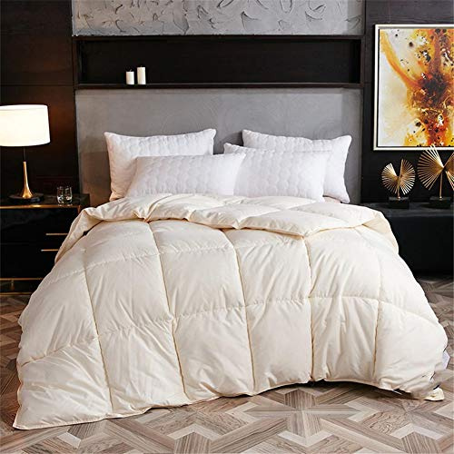 BEDSETS Extragrande Nórdica - 13.5 TOG Lujosa Pluma De Ganso Y Abajo Edredón, 100% Algodón Shell, Anti-ácaros del Polvo Y De La Pluma A Prueba De Tela Anti-alergeno (Beige,180x220cm2 kg)