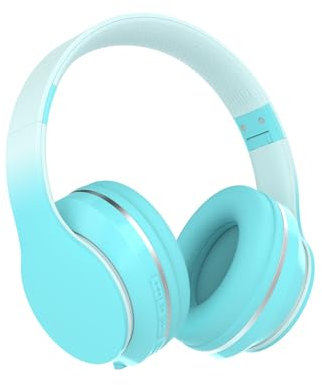 Casque supra-auriculaire sans fil pour enfants avec microphones, son stéréo, 10 heures d'autonomie, casque pliable et réglable pour enfants, casque Bluetooth 5.1 pour adultes, école, voyage (vert)