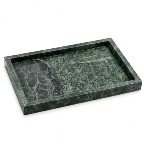 EHC Marble Cosmetic Tray, Bathroom Vanity Tray, Green, 30x20x2.5cm | Marble Tray, Bathroom Tray for Countertop Organizer, Home Decor Trays, Cosmetics Countertop Organiser