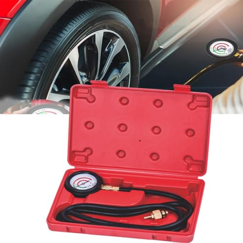 Auspuffrückdruckprüfer, Kraftstoffdrucktest-Set,Abgasrückendruckprüfer,Katalysator-Testkit,Genaue Anzeige M12 M18 Adapter Abgasgegendruckprüfer Balkenmarkierungen