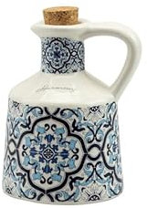 Mondocreazioni Bomboniera matrimonio oliera in porcellana con decorazione maioliche blu e bianco harmony PRMT24150 (PICCOLO DIAM. CM 6 X 9,5 H-ART PRMT24205)