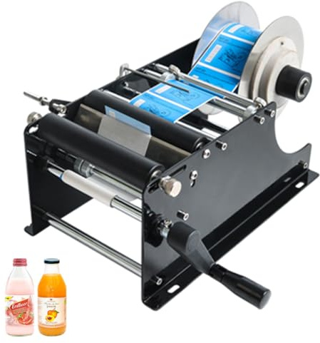 Flasketiketteringsmaskin - Justerbar halvautomatisk etiketteringsmaskin manuell etiketteringsmaskin för 15-120 mm burkar och flaskor