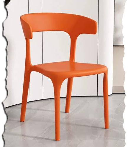 Sillas apilables de plástico para exteriores, para patio, comedor, restaurante, silla apilable para patio, césped, bistró, terraza, color naranja