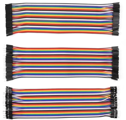 120 Pcs Multicolored Dupont Wire, Jumper Wire Cable 40pin Male to Female,40pin Female to Female,40pin Male to Male, Dupont Breadboard Ribbon Cables Jumper Ribbon Cables,Compatible for Arduino