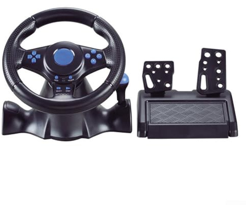 ZiStarlilife Volante da gioco da corsa con pedali per interruttore per Xbox 360 per PS4 per PS3 per PS2 PC controller da corsa compatibile con USB con vibrazione (3 in 1)