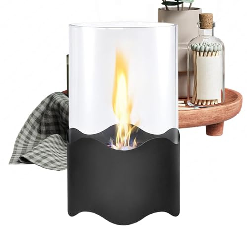 Sucritude Chimenea Pequeña - Lámpara de Llama de Alcohol Decoración para el Hogar - para Escritorio con Chimenea Y Luz Cálida | para Dormitorio Salón Mesa Cocina Repisa Bar Estantería Entrada