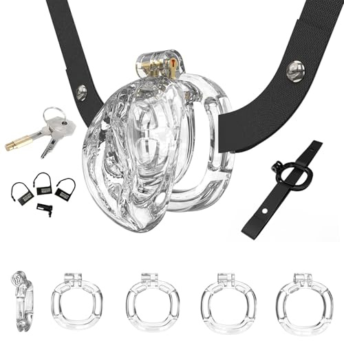 Stor transparent skyddsbur för män i 4 färger, med 1 justerbar midjerem och 4 storleksringar-RDLZ17 (Transparent)