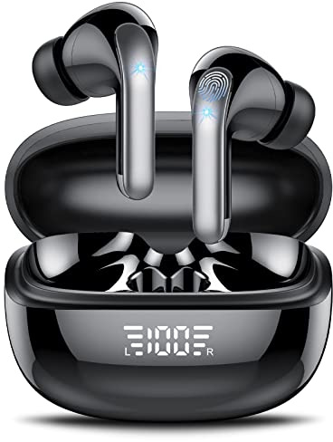 2026 Auriculares Inalambricos Bluetooth, Cancelacion de Ruido Cascos Bluetooth 5.3, Pantalla LED, 40H de Autonomía, HiFi Estéreo con Micrófono HD, IP7 Impermeable, Auriculares in Ear para iOS/Android
