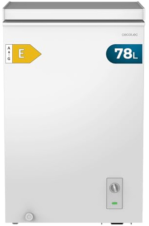 Cecotec Congelador Arcón Bolero CoolMarket Chest 78 White E. 78 Litros de Capacidad, Control Mecánico, Termostato Ajustable, Cesta Organizadora, Descongelación Manual, Clase Energética E
