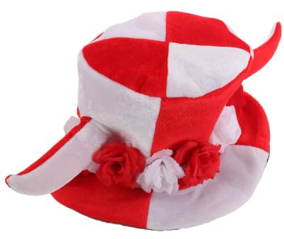 HAKIDZEL Rödvit Randig Partyhatt med Blommiga Oxhorn Slitstark och Lekfull Festaccessoar för Karneval Födelsedag och Halloween