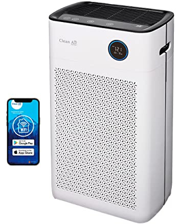 Clean Air Optima CA-510Pro Smart - Intelligenter HEPA UV-C Ionisator Luftreiniger - Sehr leiser Ventilator <10dB(A) - 468m³ teilchenfreie Luft pro Stunde - Geeignet für Räume bis: 110m² / 275m³