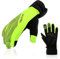 HIKENTURE Winterhandschuhe, Wasserdicht Fahrrad Winter Herren Damen, Winddichte Skihandschuhe Fahrradhandschuhe mit Langlauf Gel Gepolstert Männer Frauen, Outdoor Handschuhe Geldgrün L
