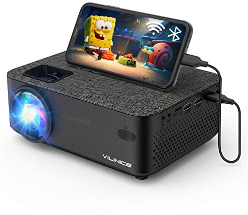 VILINICE - Miniproyector de Cine en casa Full HD, proyector WiFi con 6000 L, soporta 1080P Multimedia de 240 Pulgadas, proyector de vídeo LED Compatible con TV Stick, HDMI, SD, AV, VGA, USB, PS4,