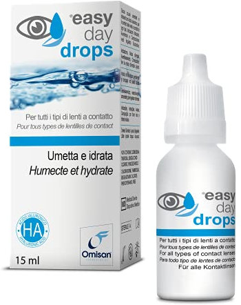 Easy Day Drops 3in1 - Collirio Sterile Idratante, Rinfrescante, Umettante. Con Acido ialuronico. Ideale per lenti a contatto - 15 ml