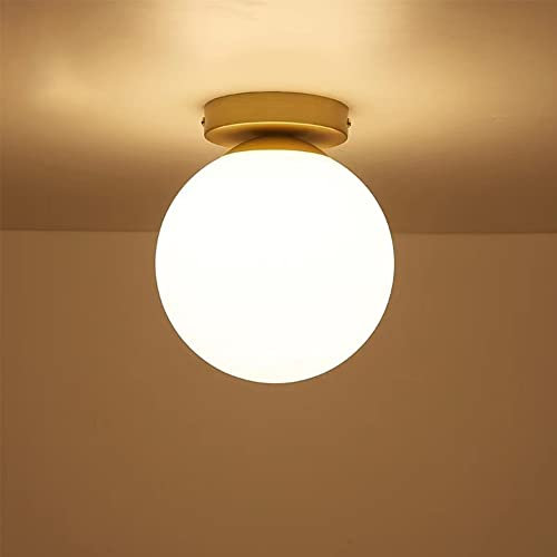 Mengjay Plafoniera Soffitto Moderna,Lampada a Sospensione Sferica in Ferro e Vetro，Illuminazione per interni，E27 lampadina，Lampada da Soffitto per Soggiorno, Camera da Letto (Big)