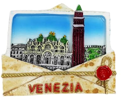 KUSTOM ART Calamita Magnete da frigorifero 3D di Resina VENEZIA san Marco in Busta da Lettere Souvenir Regalo Casa Cucina da Collezione 8x6.5 cm…
