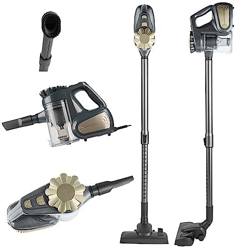 Beldray Aspirateur à Main 2-en-1 600W, Aspirateur Balai Convertible avec Filtre HEPA, Réservoir 600ml, Nettoyage Complet Sol/Plafond avec Accessoires Polyvalents